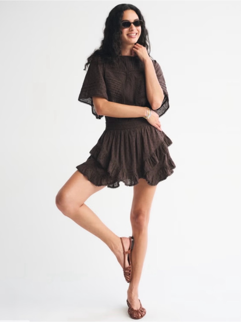 Abercrombie & Fitch Short-Sleeve Easy Waist Ruffle Skort